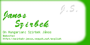 janos szirbek business card